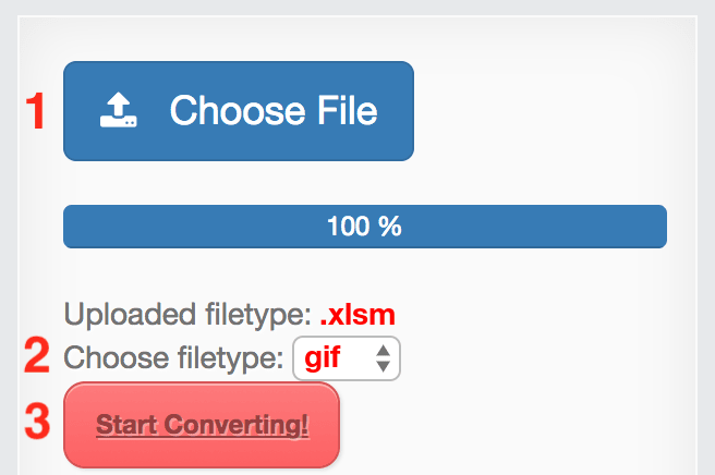 How to convert XLSM files online to GIF
